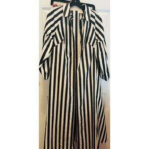 Kate Spade Terrace Stripe Dress in Black and White Size S Belted Midi